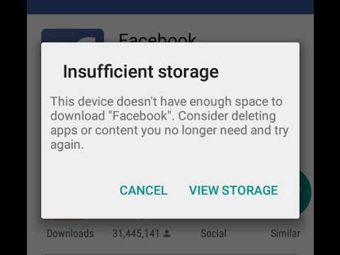 causes for insufficient storage available error