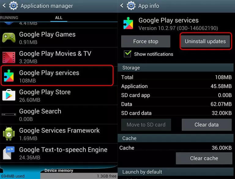 Uninstall Google Updates On Android
