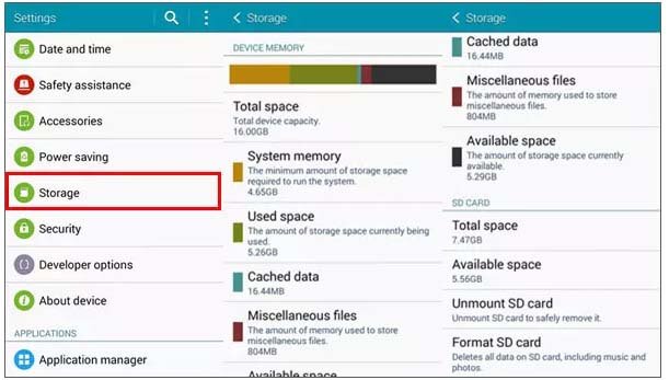Check Storage Space On Device