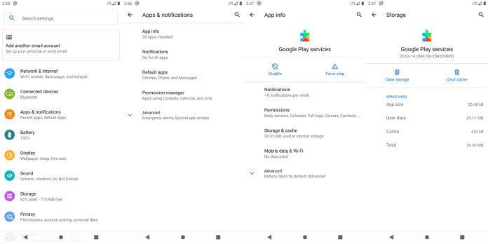 Clear Cache And Clear Data Of Google Play Services