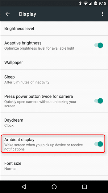 Disable Ambient Display To Fix Google Pixel 6 or 6 Pro Screen Wakes Up Automatically
