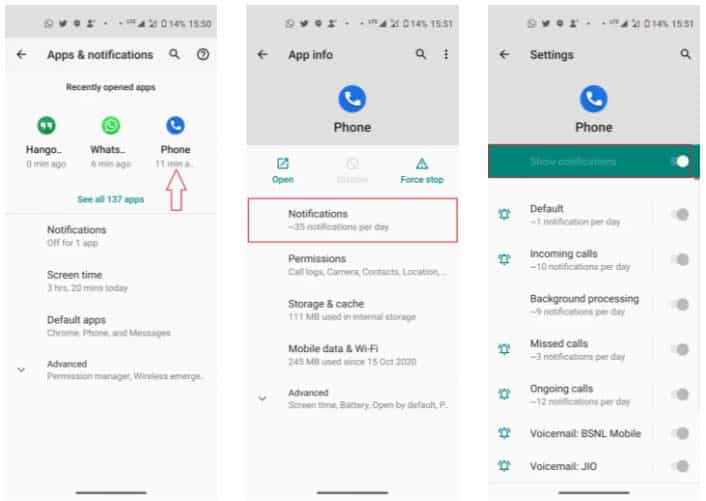 Turn On Call Notification