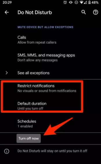 Check Do Not Disturb Mode Is Not Enabled