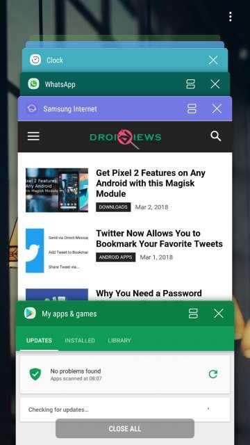 Force Stop Samsung Internet App Using Recent Keys Button