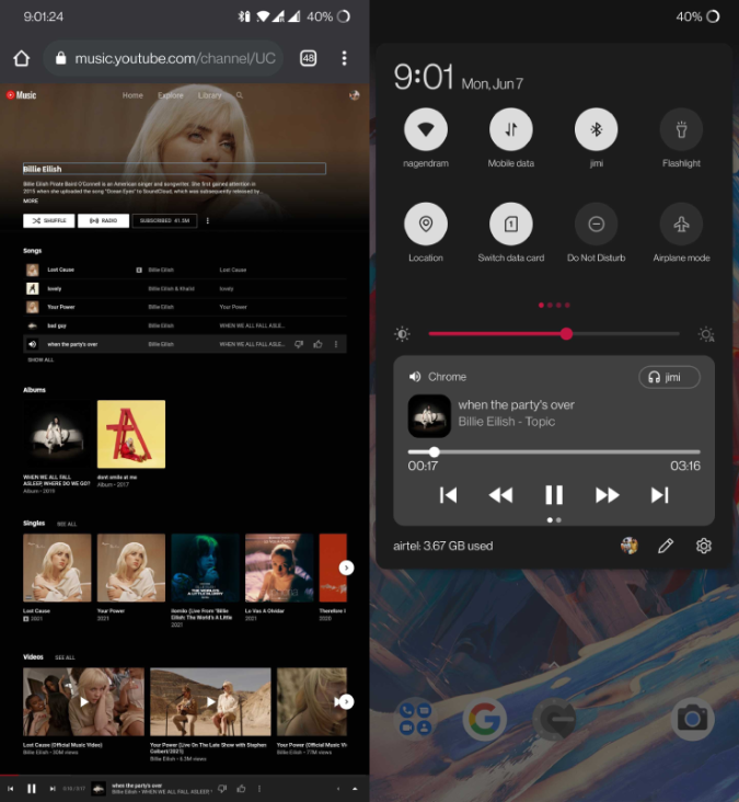 Play YouTube Music In Backround Through YouTube Music Website