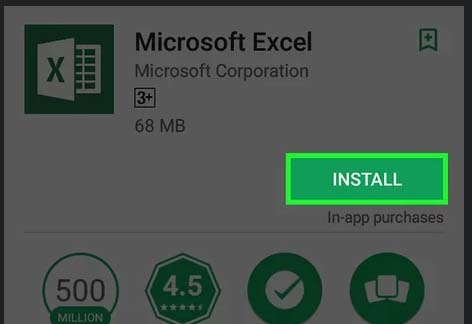 Install MS Excel on Android