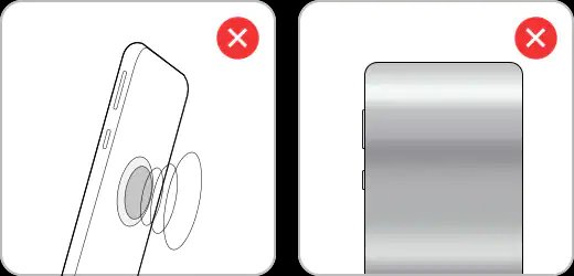 Magnetic stickers or metal cases may interfere with wireless charging