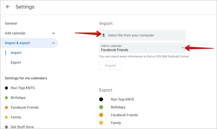 Step 9 - Importing Birthdays From Facebook To Google Calendar
