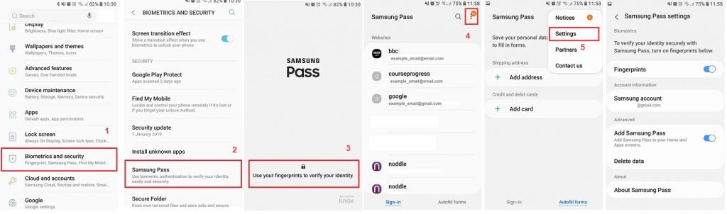 Steps To Find Samsung Pass Settings