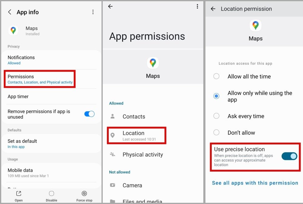 Enable Precise Location Feature For Google Map To Fix Rerouting Issue on Android
