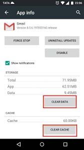 Clear Cache & Clear Data settings