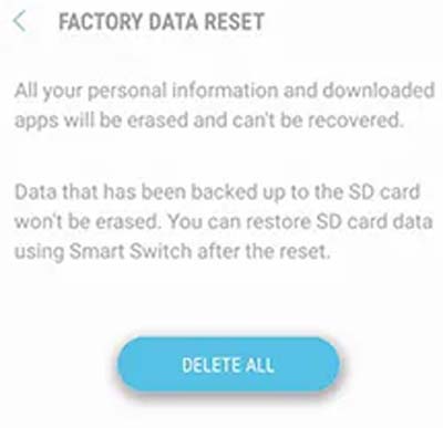 Factory Data Reset Your Samsung Phone