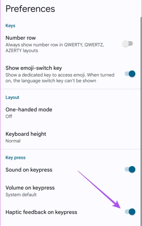 Turn On Haptic Feedback For Gboard