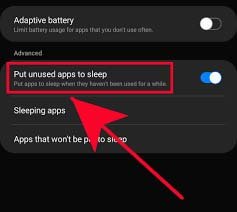 Disable Put Unused apps to sleep feature on Samsung