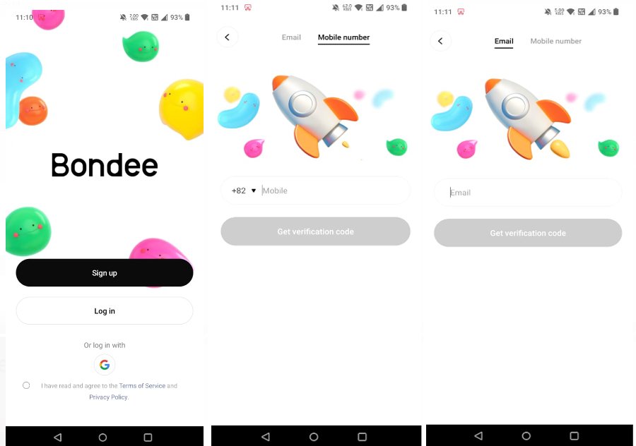 Enter Phone Number or Email Id and Verify It Using Verification Code on Bondee App