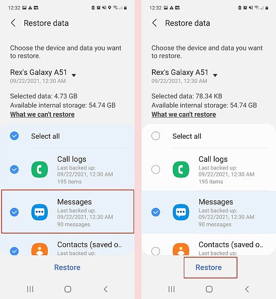 Restore Text Messages On Android Without Computer Using Samsung Cloud