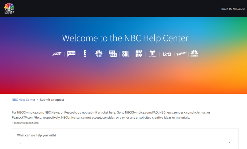 NBC Help Center