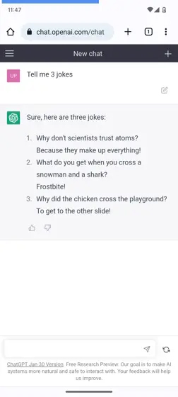 Ask Queries To ChatGPT on Android