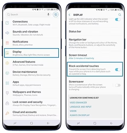 Turn ON Block accidental touches