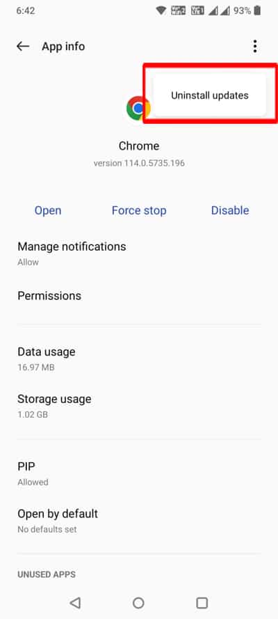 Uninstall Updates For Chrome