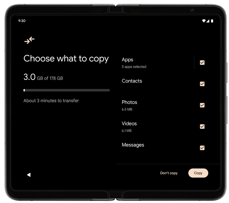 Chose what to copy and then tap on Copy