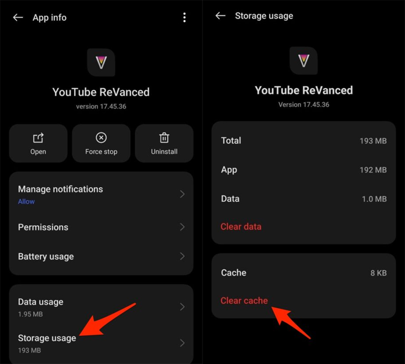 Clear YouTube ReVanced Cache