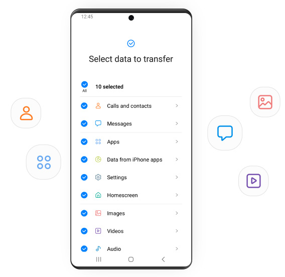 Transfer Data From iPhone To Galaxy Z Flip 5 via Smart Switch