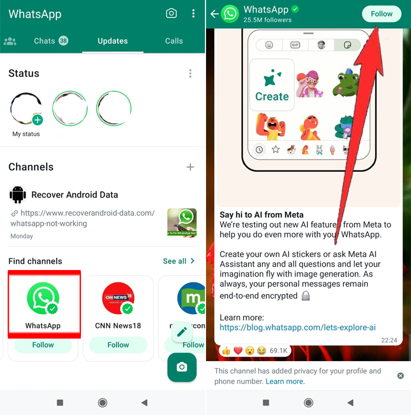 Steps To Follow Channels On WhatsApp
