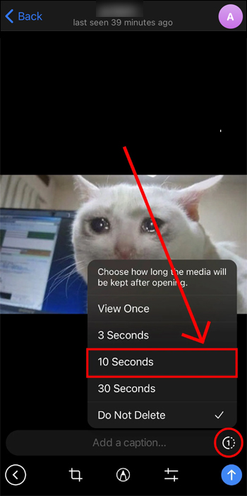How to send a expiring photo on Telegram