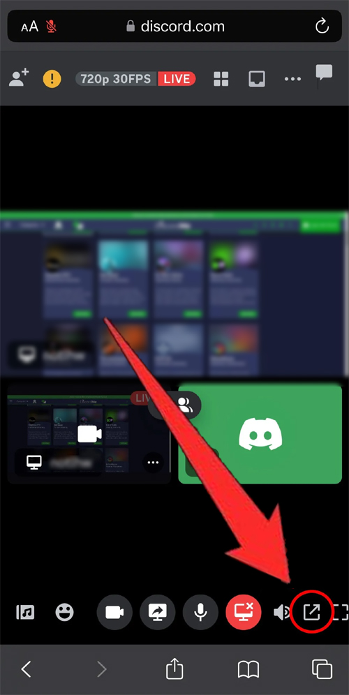 Try browser version of Discord to fix Discord Mobile Stream Zoomed In