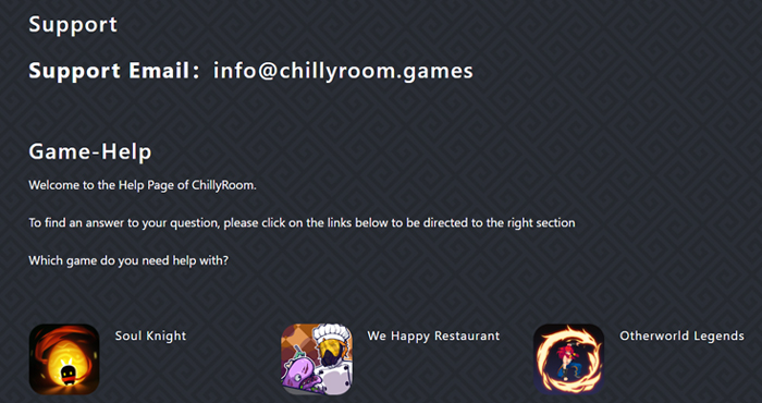 Contact Soul Knight Prequel Support