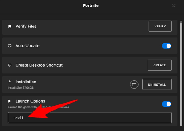 Downgrade from DirectX 12 to 11