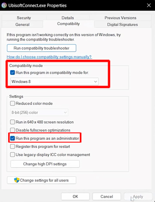 Run Ubisoft as an Administrator