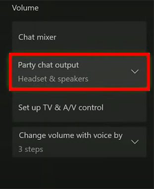 Set Party chat output to Headset and speakers