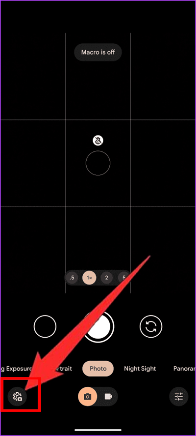 Tap on camera Settings icon