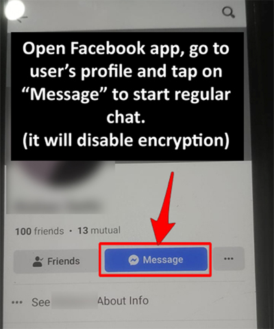 Turn off end to end encryption on Messenger