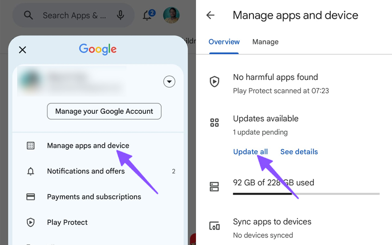 Update all apps from Play Store