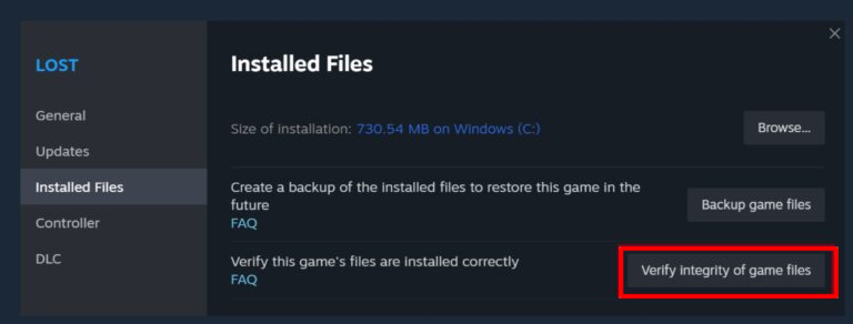 Verify Integrity of game files