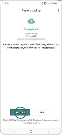 Restore WhatsApp Chats From on Android