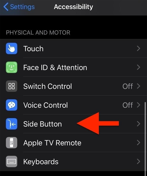 Tap on Side Button