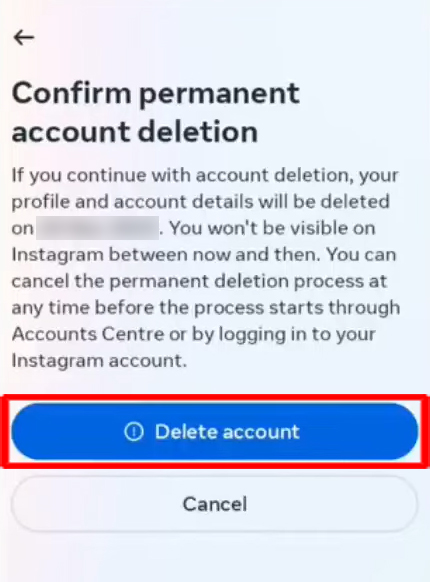 How to delete Instagram account on Phone