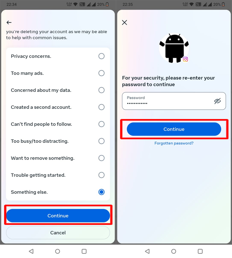 How to delete your Instagram account