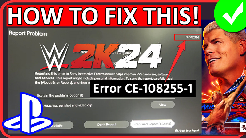 How To Fix WWE 2K24 Error Code CE-108255-1 on PS5