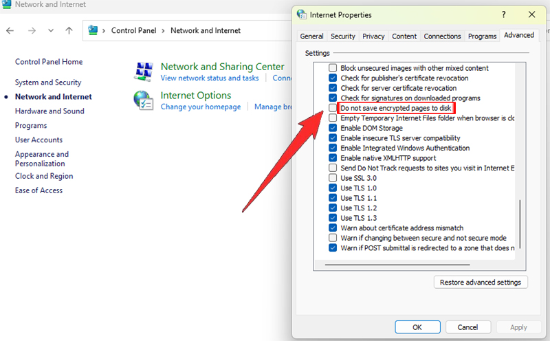 Change Internet Option Settings From Control Panel