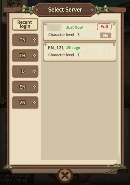 Change Server In Legend of Mushroom