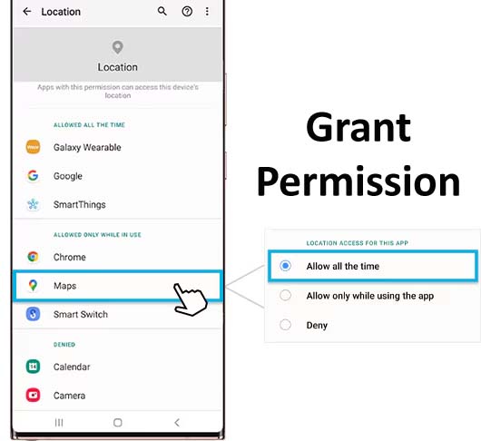 Grant Permission For Google Maps