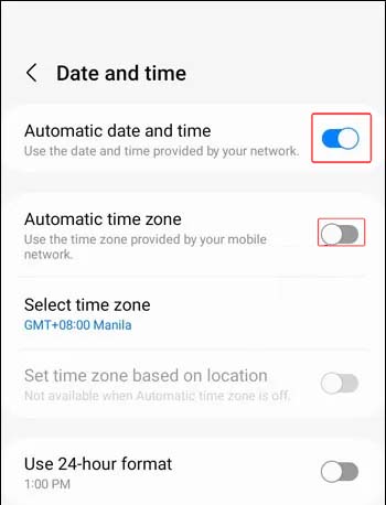 Set Correct Date & Time Settings