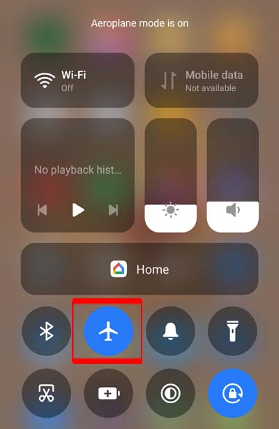 Turn ON and OFF Airplane Mode