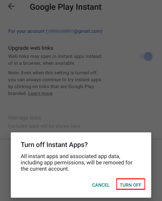 Turn Off Instant Apps