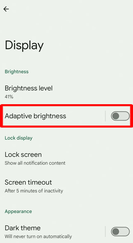 Adaptive Brightness